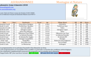 Calendrier 2eme trimestre 2018