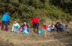  Pause repas à l’abri du vent dans la pinède