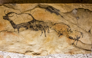 Château Jeune, salle de la préhistoire, facsimilé des peintures retrouvées dans les abris Magdaléniens.