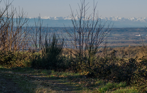 Vue sur les Pyrénées au début de la montée