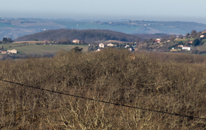 Vue sur la plaine du Tarn et Lavaur avant  le hameau de La Bouriasse. 