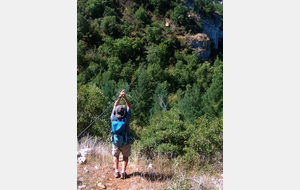 la traversée en tyrolienne de JP