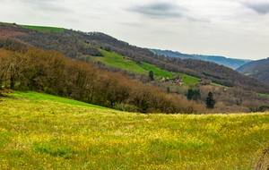 Panorama sur La Canague, Oubièges et la vallée du Tarn (aval , direction ouest Albi)