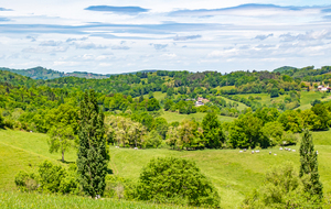 Panorama en direction du Lac de Mondely