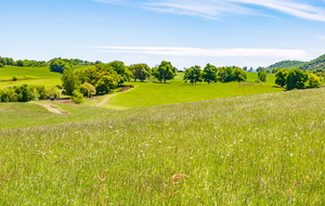 Ouf ! Arrivée à la pause repas  à Le Pla (vue direction sud-est)