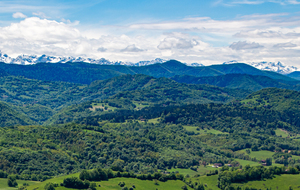 Panorama du sommet du Pouech d'Unjat  (sud-ouest) , Le Valier à gauche