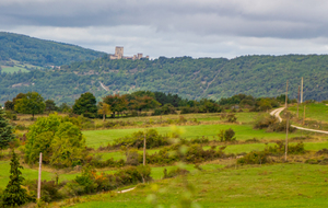 Château Cathare de Puivert au loin