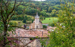 Puivert : clocher de l'église Saint Marcel