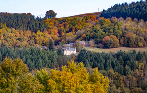 Belle vue sur la forêt automnale autour de La Claverie