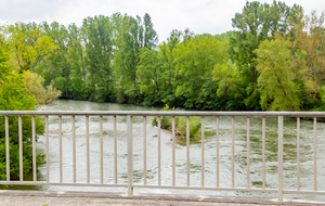 Côte de Clermont-le-Fort: passage sur l'Ariège, vue sur l'amont