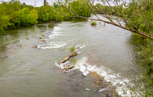 Pont de l'avenue de Lacroix-Falgarde, passage sur l'Ariège et retour sur sa rive gauche