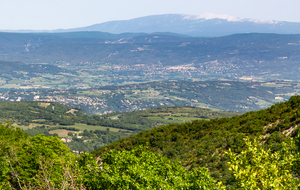 Arrivée à l’Amourralhadou (953 m) avec une belle vue sur le   géant de Provence   : le Mont Ventoux et son sommet pelé
