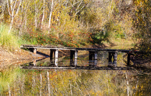 Petit pont de bois (Le Chaudelet) près du parc des Titans