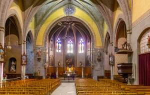 Laroque d'Olmes: Nef de l'église du Saint Sacrement (ou du Castella)