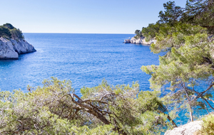 Sortie ou entrée!  de la calanque de Port Miou.
Presqu'ile de Cassis à gauche, prequ'ile de la Cacau à droite