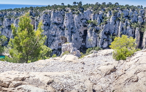 Les falaises du Plateau de Castel Vieil de l'entrée de la calanque d'En Vau jusqu'à la brèche de Castel Vieil