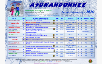 Calendrier 1er trimestre  2026