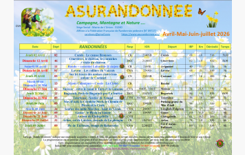 Calendrier 2ème trimestre  2026