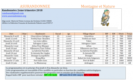 Calendrier 3eme trimestre 2017